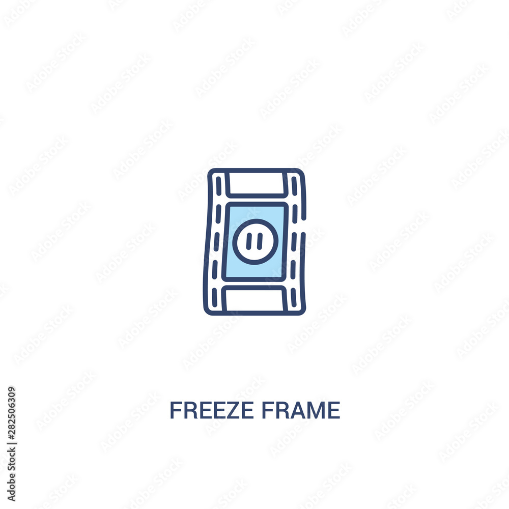 freeze frame concept 2 colored icon. simple line element illustration. outline blue freeze frame symbol. can be used for web and mobile ui/ux. freeze frame concept 2 colored icon. simple line element illustration. outline blue freeze frame symbol. can be used for web and mobile ui/ux.