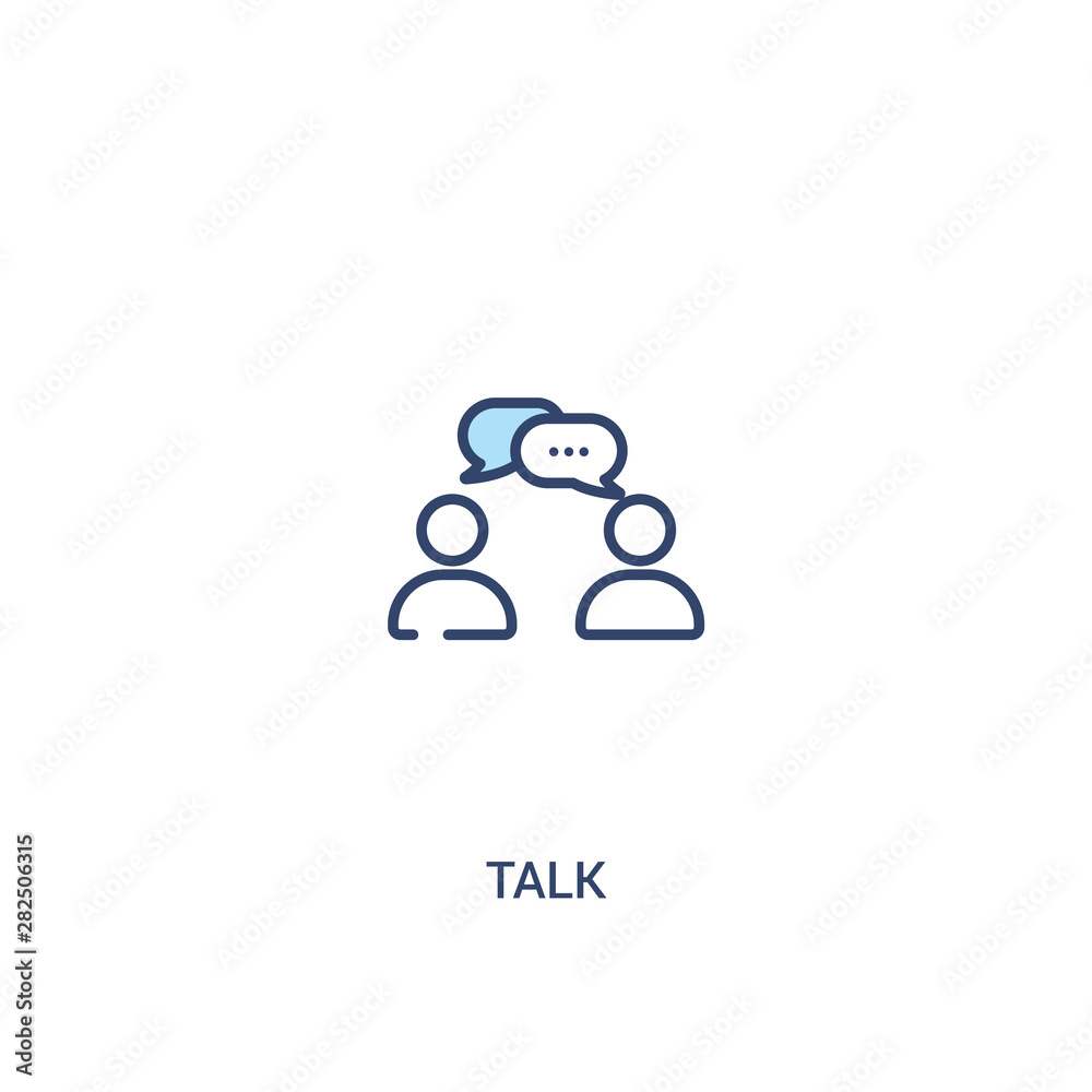 talk concept 2 colored icon. simple line element illustration. outline blue talk symbol. can be used for web and mobile ui/ux.
