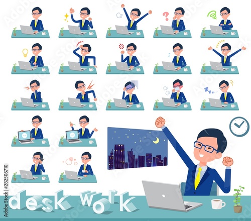 flat type glasses Honest man_desk work