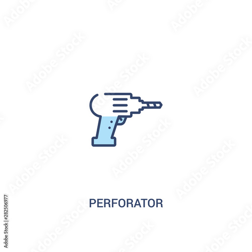 perforator concept 2 colored icon. simple line element illustration. outline blue perforator symbol. can be used for web and mobile ui/ux.