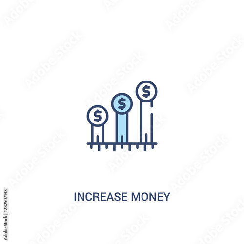 increase money concept 2 colored icon. simple line element illustration. outline blue increase money symbol. can be used for web and mobile ui/ux.