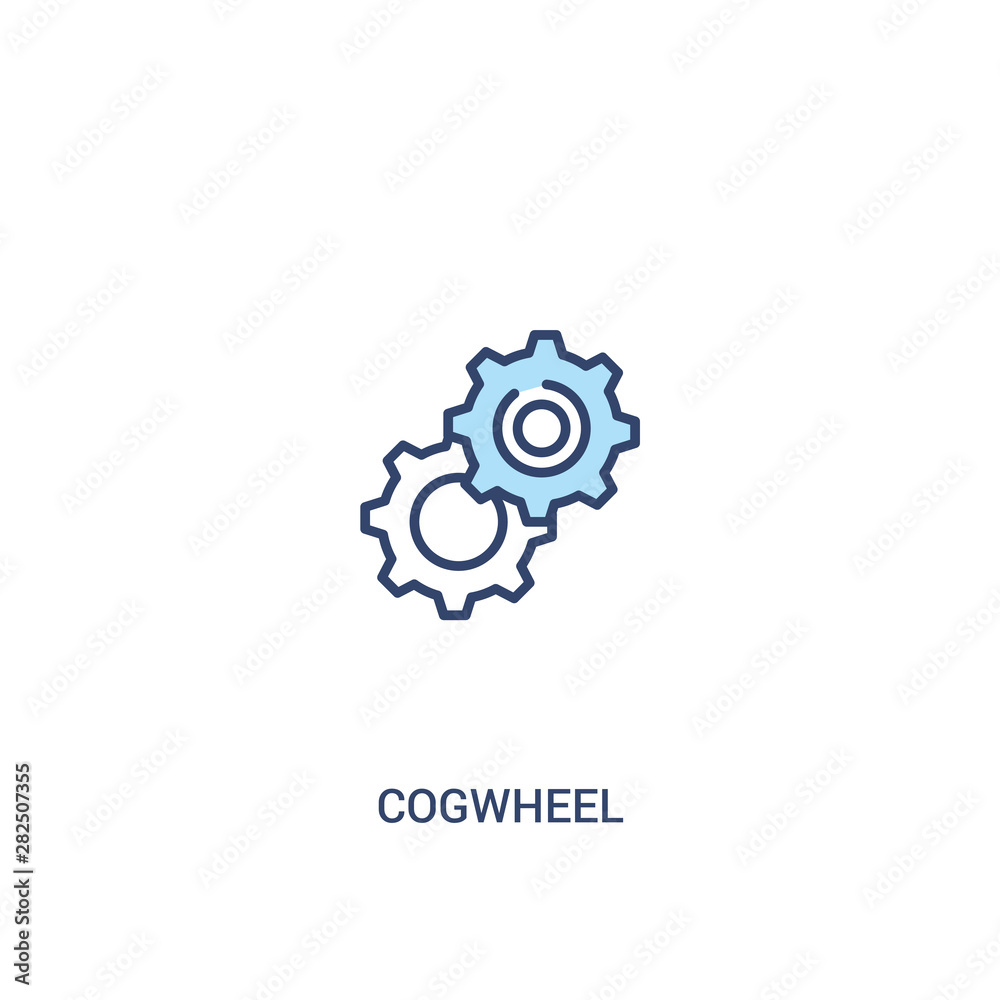 cogwheel concept 2 colored icon. simple line element illustration. outline blue cogwheel symbol. can be used for web and mobile ui/ux. cogwheel concept 2 colored icon. simple line element illustration. outline blue cogwheel symbol. can be used for web and mobile ui/ux.