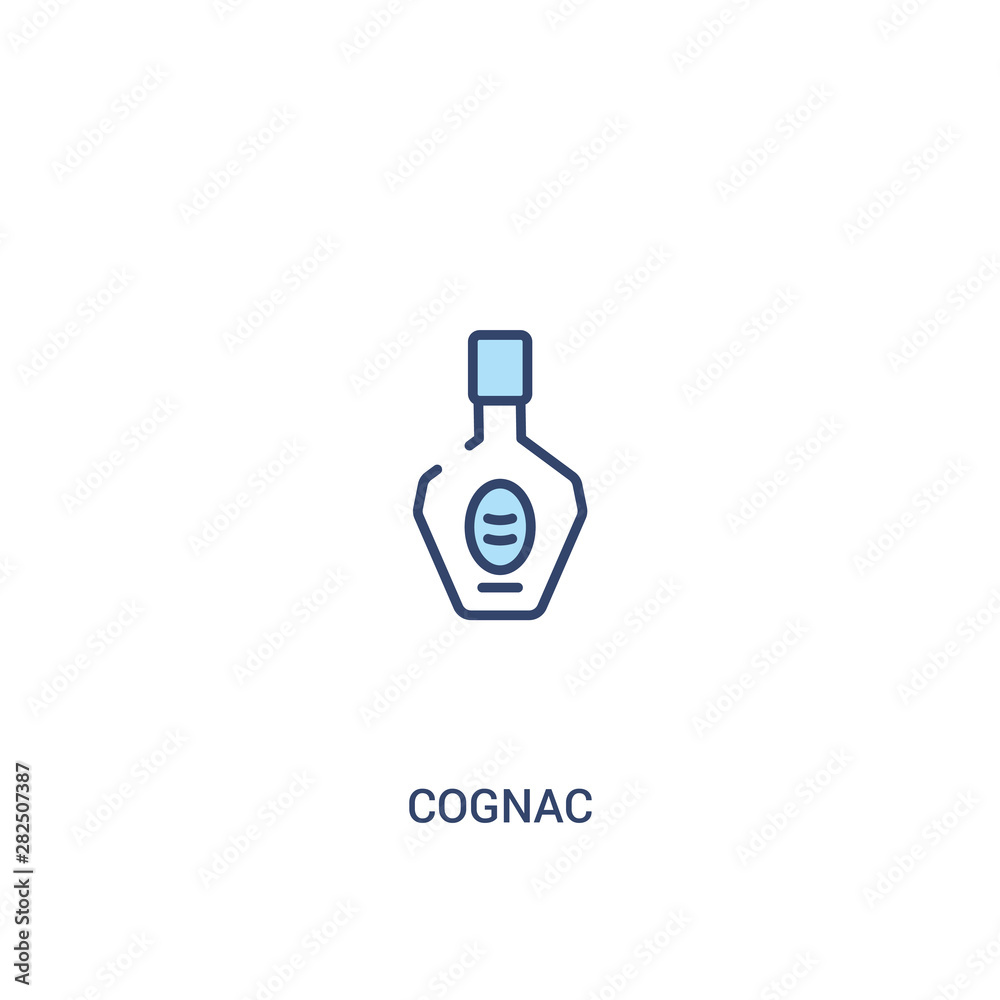 cognac concept 2 colored icon. simple line element illustration. outline blue cognac symbol. can be used for web and mobile ui/ux.