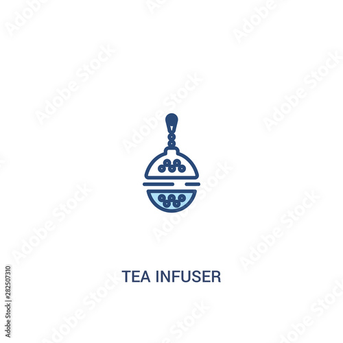 tea infuser concept 2 colored icon. simple line element illustration. outline blue tea infuser symbol. can be used for web and mobile ui/ux.