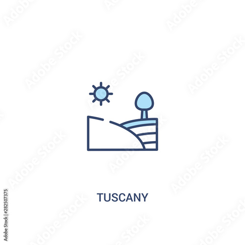 tuscany concept 2 colored icon. simple line element illustration. outline blue tuscany symbol. can be used for web and mobile ui/ux.