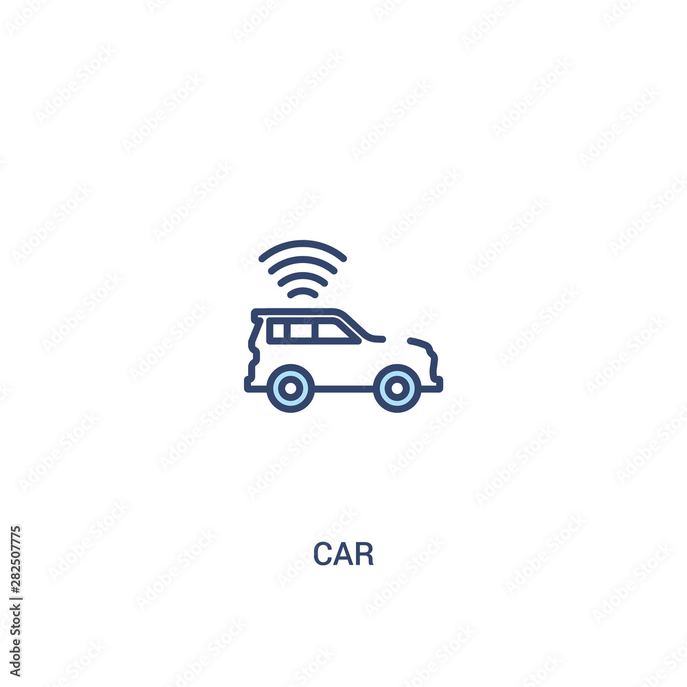 car concept 2 colored icon. simple line element illustration. outline blue car symbol. can be used for web and mobile ui/ux.