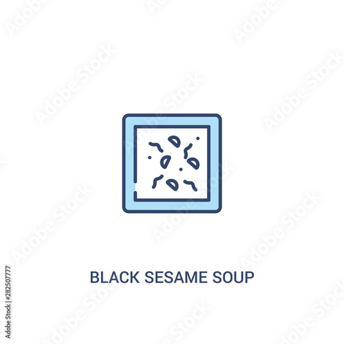 black sesame soup concept 2 colored icon. simple line element illustration. outline blue black sesame soup symbol. can be used for web and mobile ui/ux.