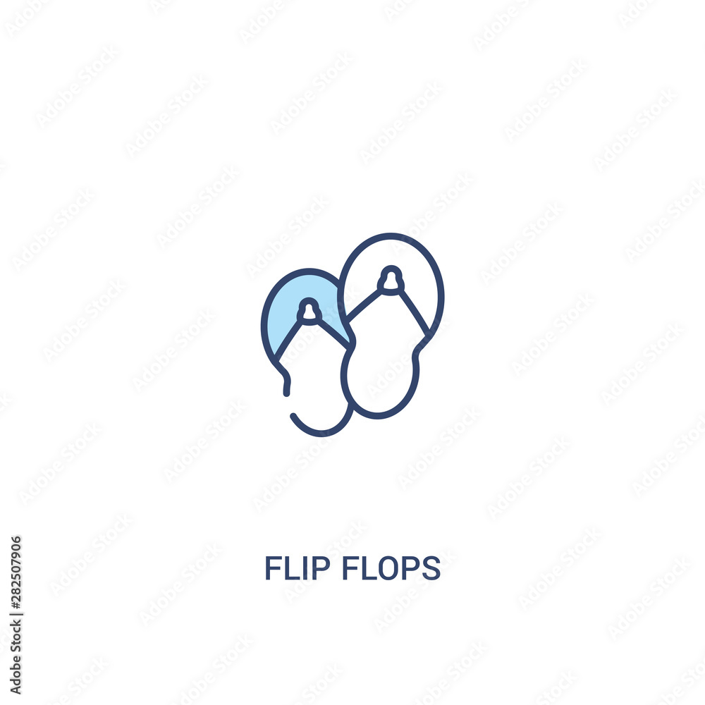 flip flops concept 2 colored icon. simple line element illustration. outline blue flip flops symbol. can be used for web and mobile ui/ux. flip flops concept 2 colored icon. simple line element illustration. outline blue flip flops symbol. can be used for web and mobile ui/ux.