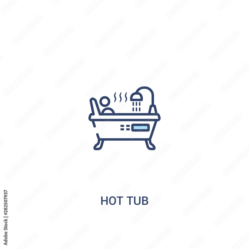 hot tub concept 2 colored icon. simple line element illustration. outline blue hot tub symbol. can be used for web and mobile ui/ux. hot tub concept 2 colored icon. simple line element illustration. outline blue hot tub symbol. can be used for web and mobile ui/ux.