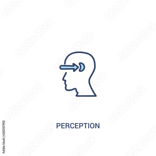 perception concept 2 colored icon. simple line element illustration. outline blue perception symbol. can be used for web and mobile ui ux.