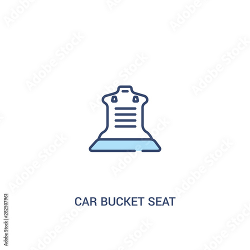 car bucket seat concept 2 colored icon. simple line element illustration. outline blue car bucket seat symbol. can be used for web and mobile ui/ux.