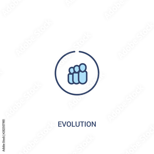 evolution concept 2 colored icon. simple line element illustration. outline blue evolution symbol. can be used for web and mobile ui/ux.