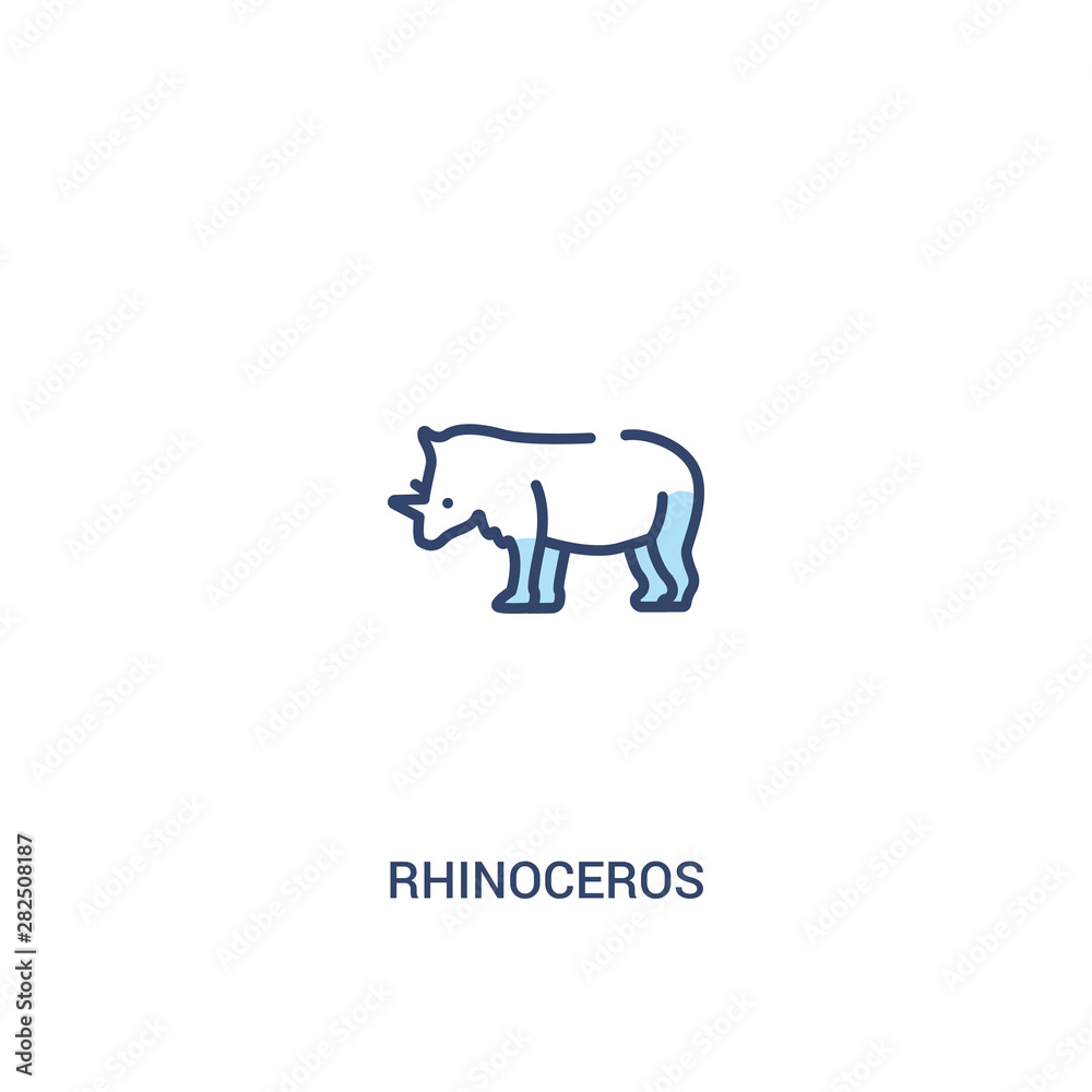 rhinoceros concept 2 colored icon. simple line element illustration. outline blue rhinoceros symbol. can be used for web and mobile ui/ux. rhinoceros concept 2 colored icon. simple line element illustration. outline blue rhinoceros symbol. can be used for web and mobile ui/ux.