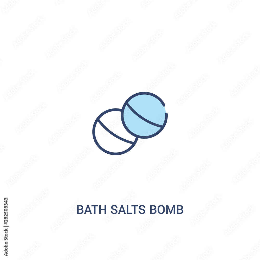 bath salts bomb concept 2 colored icon. simple line element illustration. outline blue bath salts bomb symbol. can be used for web and mobile ui/ux.