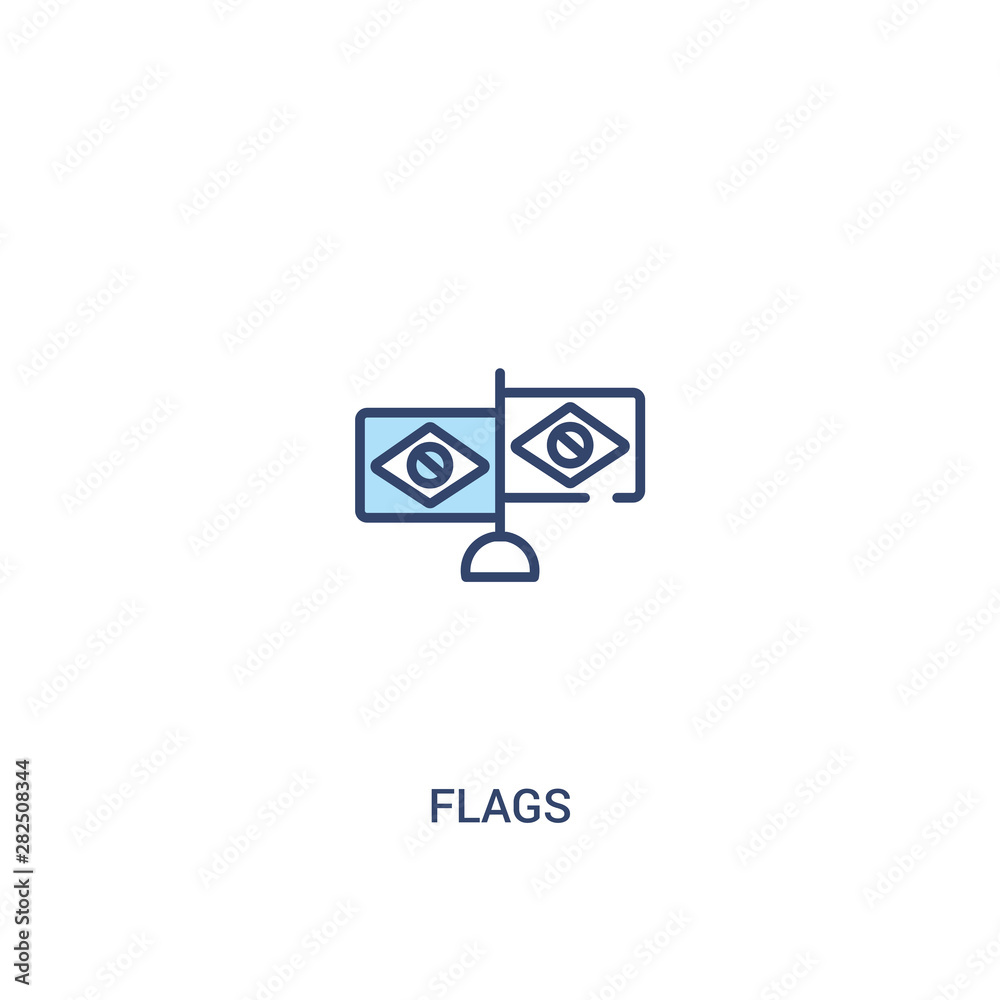 flags concept 2 colored icon. simple line element illustration. outline blue flags symbol. can be used for web and mobile ui/ux. flags concept 2 colored icon. simple line element illustration. outline blue flags symbol. can be used for web and mobile ui/ux.