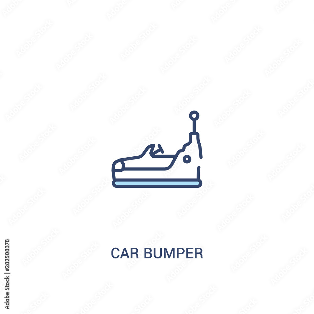 car bumper concept 2 colored icon. simple line element illustration. outline blue car bumper symbol. can be used for web and mobile ui/ux.