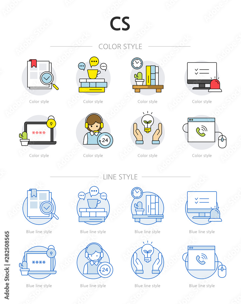 color icon set - customer color icon set - customer