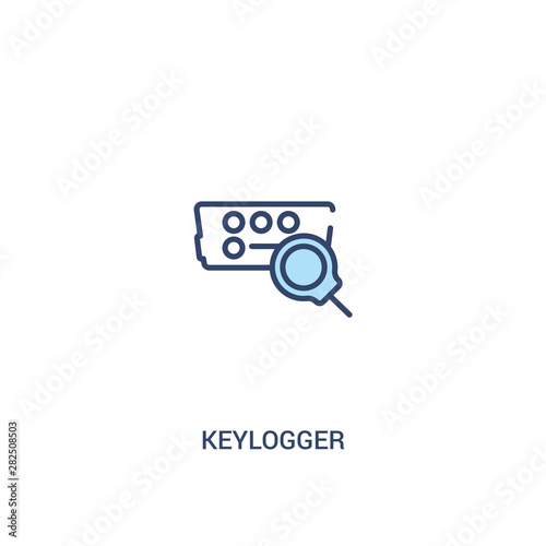 keylogger concept 2 colored icon. simple line element illustration. outline blue keylogger symbol. can be used for web and mobile ui/ux.