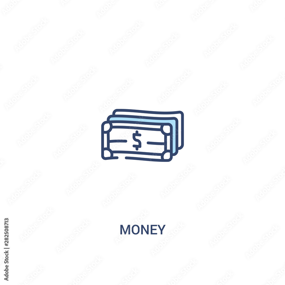 money concept 2 colored icon. simple line element illustration. outline blue money symbol. can be used for web and mobile ui/ux. money concept 2 colored icon. simple line element illustration. outline blue money symbol. can be used for web and mobile ui/ux.