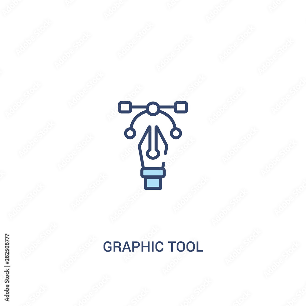 graphic tool concept 2 colored icon. simple line element illustration. outline blue graphic tool symbol. can be used for web and mobile ui/ux.