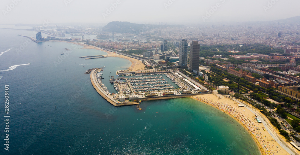 Barcelona cityscape on Mediterranean coast