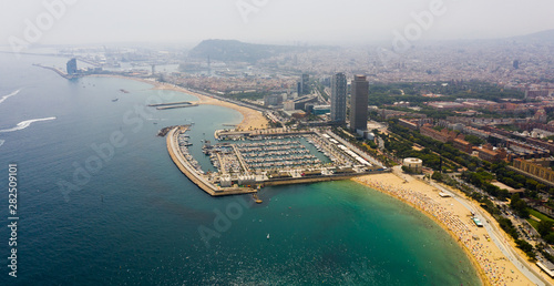Barcelona cityscape on Mediterranean coast