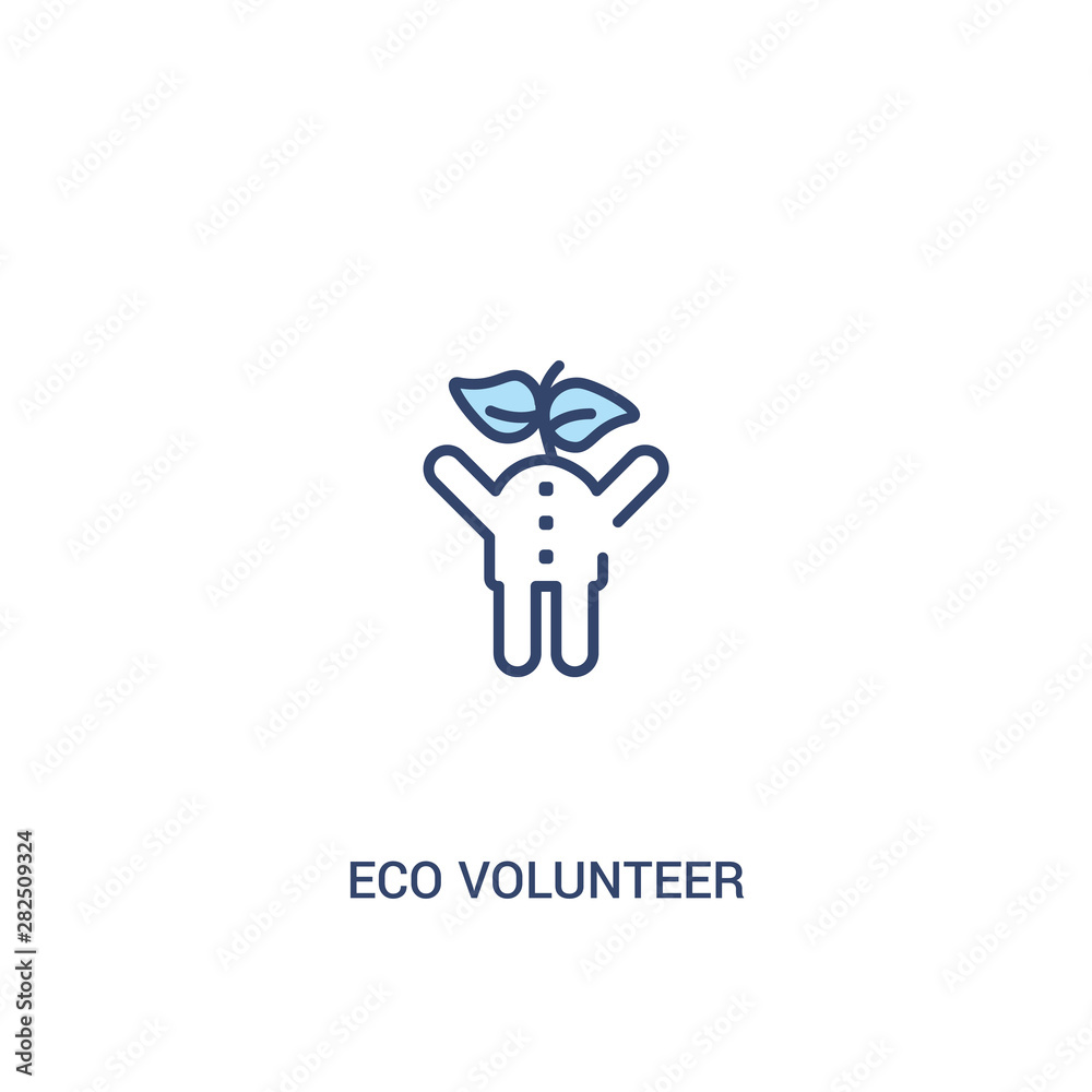 eco volunteer concept 2 colored icon. simple line element illustration. outline blue eco volunteer symbol. can be used for web and mobile ui/ux. eco volunteer concept 2 colored icon. simple line element illustration. outline blue eco volunteer symbol. can be used for web and mobile ui/ux.
