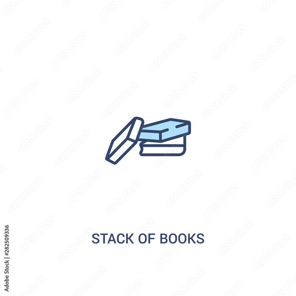 stack of books concept 2 colored icon. simple line element illustration. outline blue stack of books symbol. can be used for web and mobile ui/ux. stack of books concept 2 colored icon. simple line element illustration. outline blue stack of books symbol. can be used for web and mobile ui/ux.