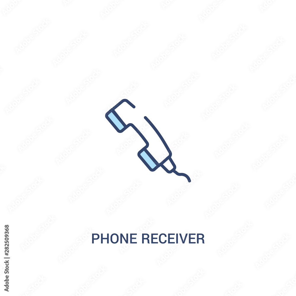phone receiver concept 2 colored icon. simple line element illustration. outline blue phone receiver symbol. can be used for web and mobile ui/ux.