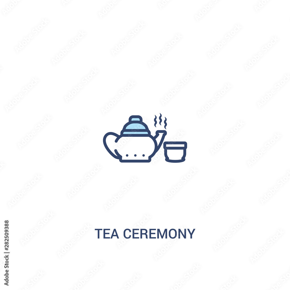 tea ceremony concept 2 colored icon. simple line element illustration. outline blue tea ceremony symbol. can be used for web and mobile ui/ux.