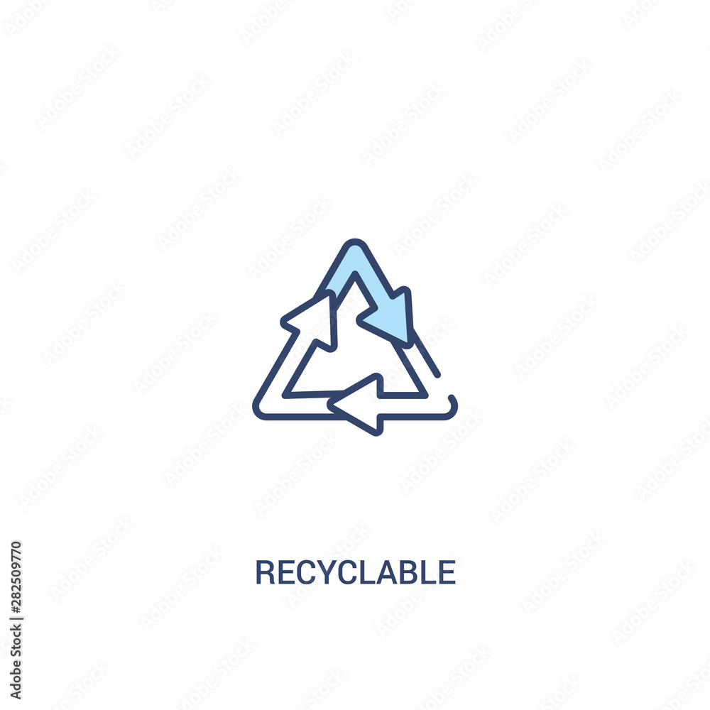 recyclable concept 2 colored icon. simple line element illustration. outline blue recyclable symbol. can be used for web and mobile ui/ux. recyclable concept 2 colored icon. simple line element illustration. outline blue recyclable symbol. can be used for web and mobile ui/ux.