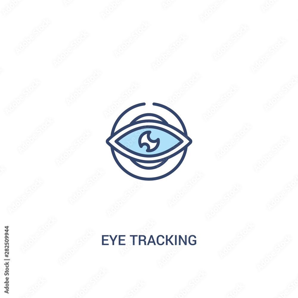 eye tracking concept 2 colored icon. simple line element illustration. outline blue eye tracking symbol. can be used for web and mobile ui/ux. eye tracking concept 2 colored icon. simple line element illustration. outline blue eye tracking symbol. can be used for web and mobile ui/ux.