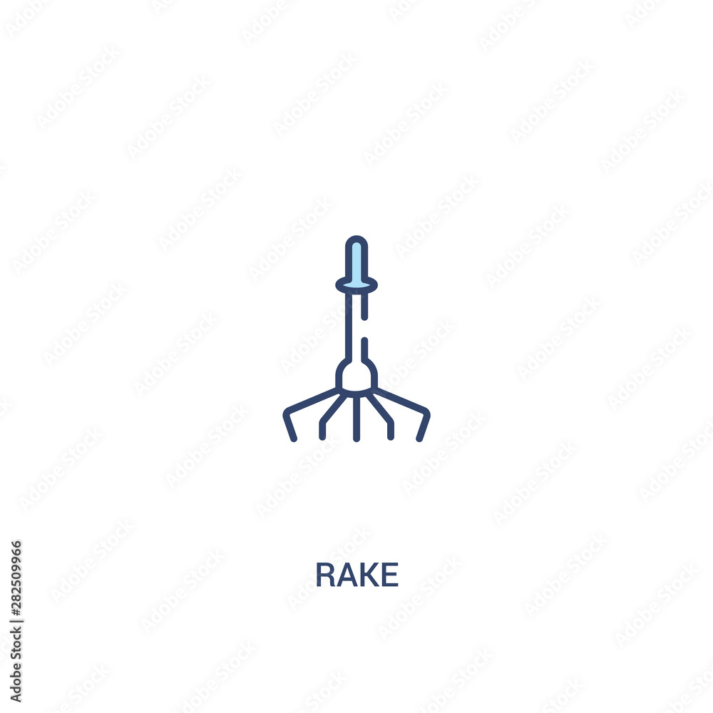 rake concept 2 colored icon. simple line element illustration. outline blue rake symbol. can be used for web and mobile ui/ux. rake concept 2 colored icon. simple line element illustration. outline blue rake symbol. can be used for web and mobile ui/ux.
