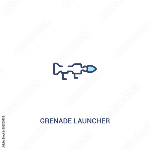 grenade launcher concept 2 colored icon. simple line element illustration. outline blue grenade launcher symbol. can be used for web and mobile ui/ux.