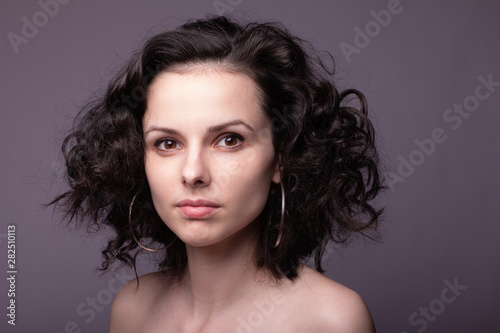  beautiful young curly girl portrait