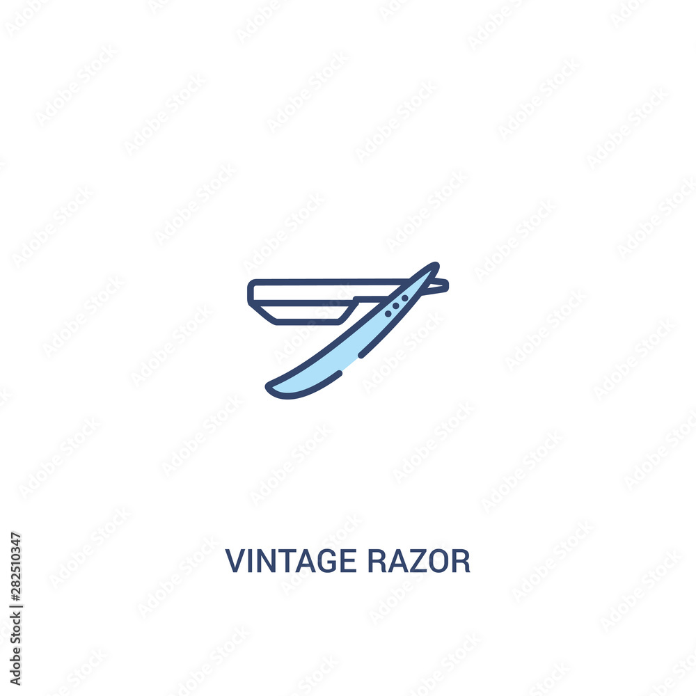 vintage razor concept 2 colored icon. simple line element illustration. outline blue vintage razor symbol. can be used for web and mobile ui/ux.