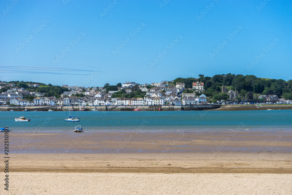 scenic views of Appledore from Instow beach in North Devon