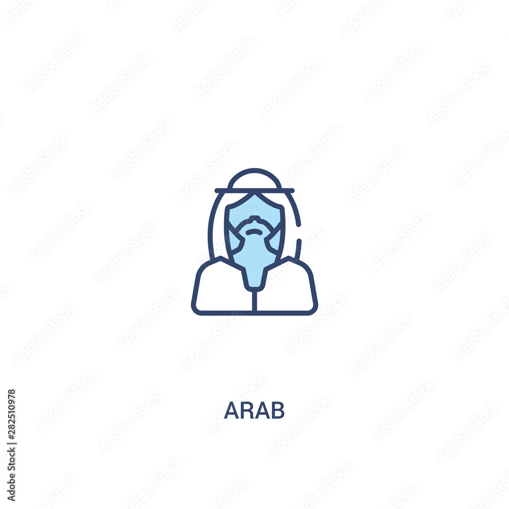 arab concept 2 colored icon. simple line element illustration. outline blue arab symbol. can be used for web and mobile ui/ux. arab concept 2 colored icon. simple line element illustration. outline blue arab symbol. can be used for web and mobile ui/ux.