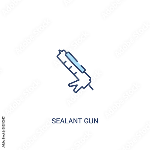 sealant gun concept 2 colored icon. simple line element illustration. outline blue sealant gun symbol. can be used for web and mobile ui/ux.