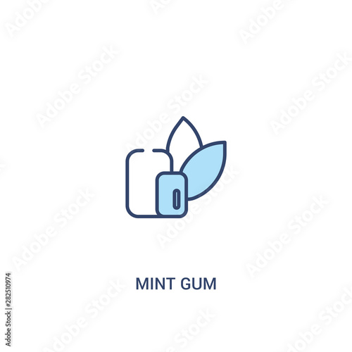 mint gum concept 2 colored icon. simple line element illustration. outline blue mint gum symbol. can be used for web and mobile ui/ux.