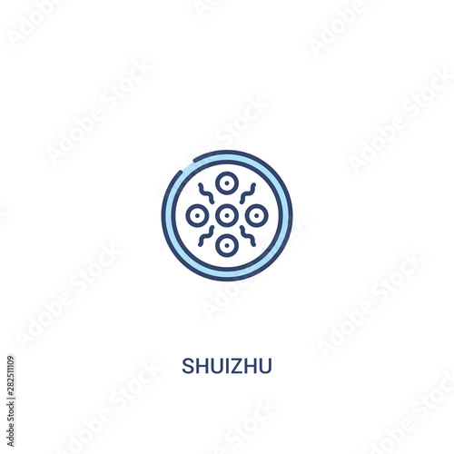 shuizhu concept 2 colored icon. simple line element illustration. outline blue shuizhu symbol. can be used for web and mobile ui/ux.