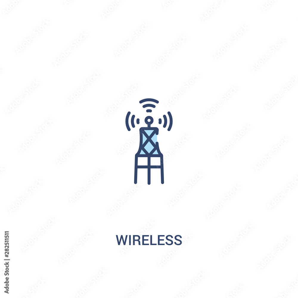 wireless concept 2 colored icon. simple line element illustration. outline blue wireless symbol. can be used for web and mobile ui/ux. wireless concept 2 colored icon. simple line element illustration. outline blue wireless symbol. can be used for web and mobile ui/ux.