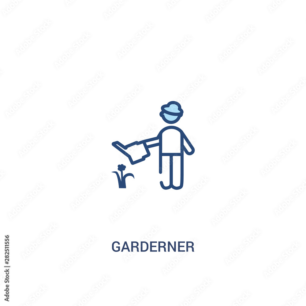garderner concept 2 colored icon. simple line element illustration. outline blue garderner symbol. can be used for web and mobile ui/ux. garderner concept 2 colored icon. simple line element illustration. outline blue garderner symbol. can be used for web and mobile ui/ux.