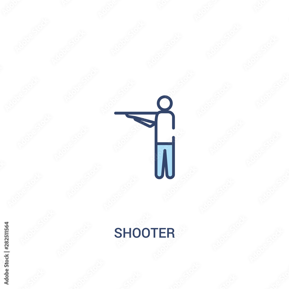 shooter concept 2 colored icon. simple line element illustration. outline blue shooter symbol. can be used for web and mobile ui/ux. shooter concept 2 colored icon. simple line element illustration. outline blue shooter symbol. can be used for web and mobile ui/ux.