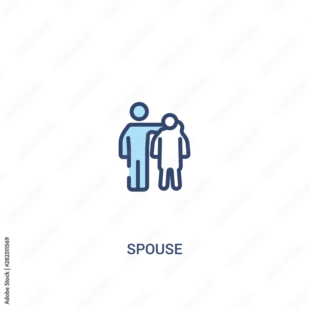 spouse concept 2 colored icon. simple line element illustration. outline blue spouse symbol. can be used for web and mobile ui/ux. spouse concept 2 colored icon. simple line element illustration. outline blue spouse symbol. can be used for web and mobile ui/ux.