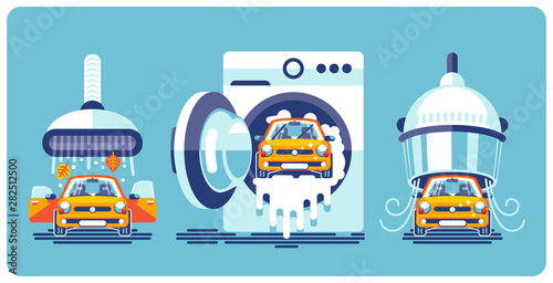 Automatic Line of Cleaning and Washing of the Car