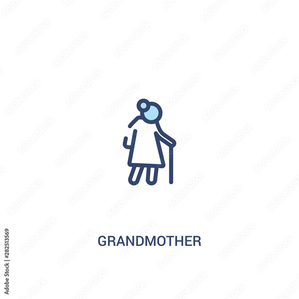 grandmother concept 2 colored icon. simple line element illustration. outline blue grandmother symbol. can be used for web and mobile ui/ux.