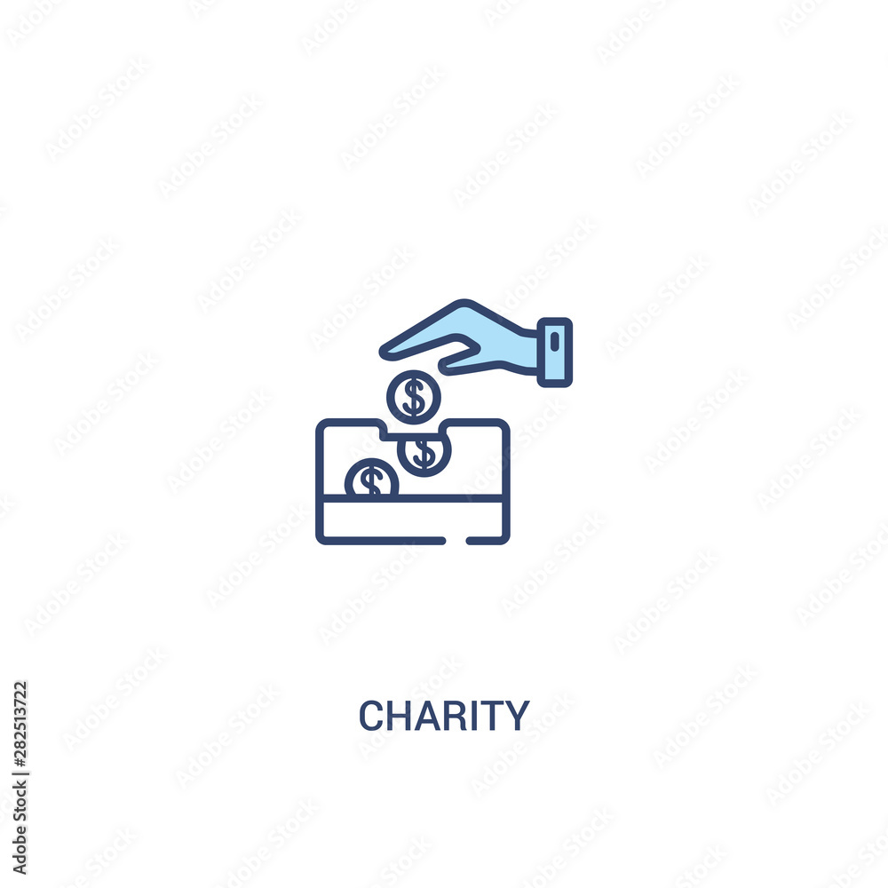 charity concept 2 colored icon. simple line element illustration. outline blue charity symbol. can be used for web and mobile ui/ux. charity concept 2 colored icon. simple line element illustration. outline blue charity symbol. can be used for web and mobile ui/ux.