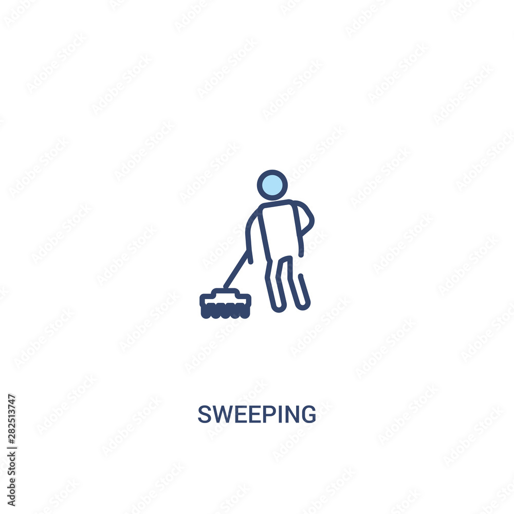 sweeping concept 2 colored icon. simple line element illustration. outline blue sweeping symbol. can be used for web and mobile ui/ux. sweeping concept 2 colored icon. simple line element illustration. outline blue sweeping symbol. can be used for web and mobile ui/ux.