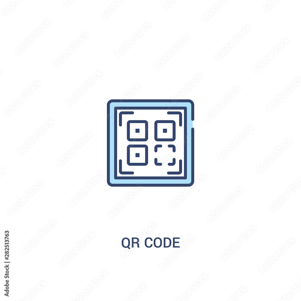 qr code concept 2 colored icon. simple line element illustration. outline blue qr code symbol. can be used for web and mobile ui/ux. qr code concept 2 colored icon. simple line element illustration. outline blue qr code symbol. can be used for web and mobile ui/ux.